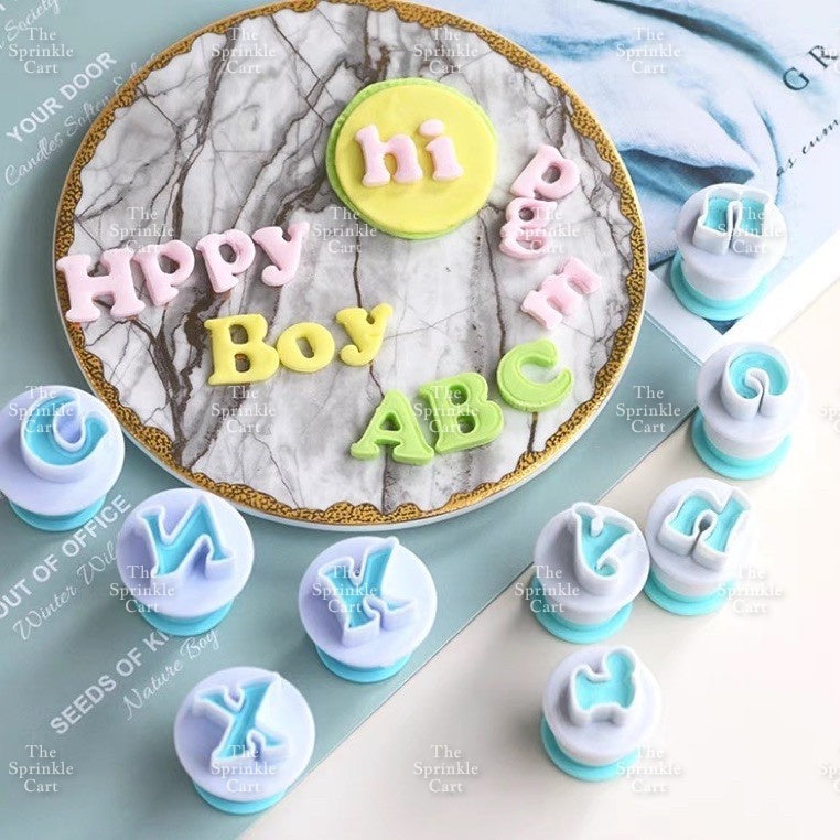 Alphabet & Number Molder Stamp Plunger Set for Fondant Lettering