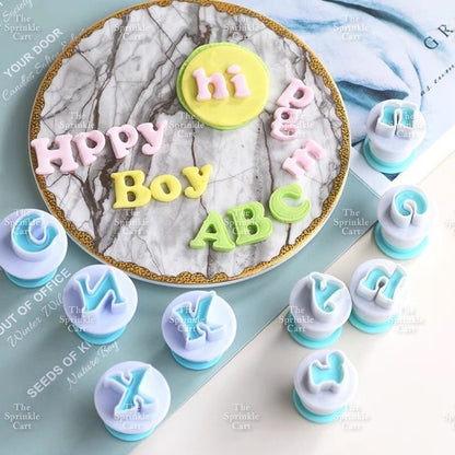 Alphabet & Number Molder Stamp Plunger Set for Fondant Lettering