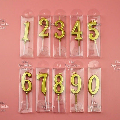 0-9 Set Number Candle and Acrylic Number Topper for Birthday Anniversary Cake Decoration