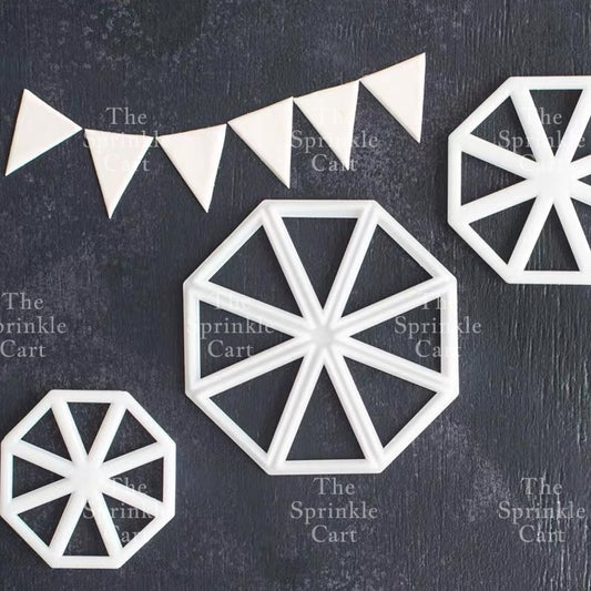 Wheel Banner Triangle Flag Fondant Cookie Cutter Cake Decoration TSC