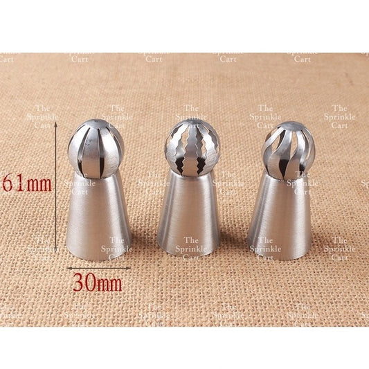 3pcs Set Russian Sphere Ball Nozzle Piping Tip for Icing Decoration TSC