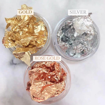 Leaf Flakes 2g Gold Silver Rosegold for Cake Decoration TSC