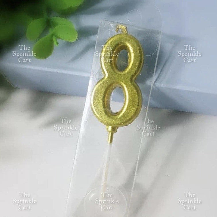Number Candle for Birthday Cake Party Supplies Gold and Silver TSC