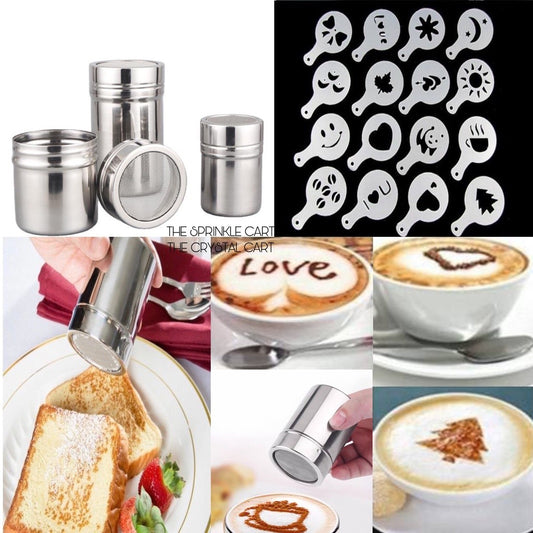 Stainless Steel Chocolate Shaker with Lid Confectionery Sugar Cocoa Sifter Strainer for Coffee and Cake Decoration TSC