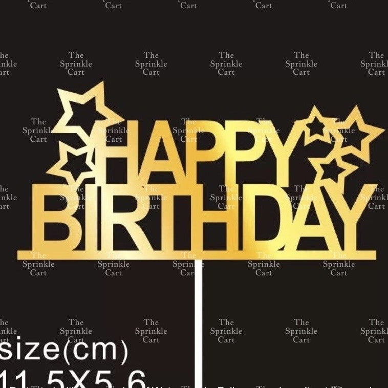 Glitter &Printed Paper Birthday Love Castle Cake Topper Decoration TSC