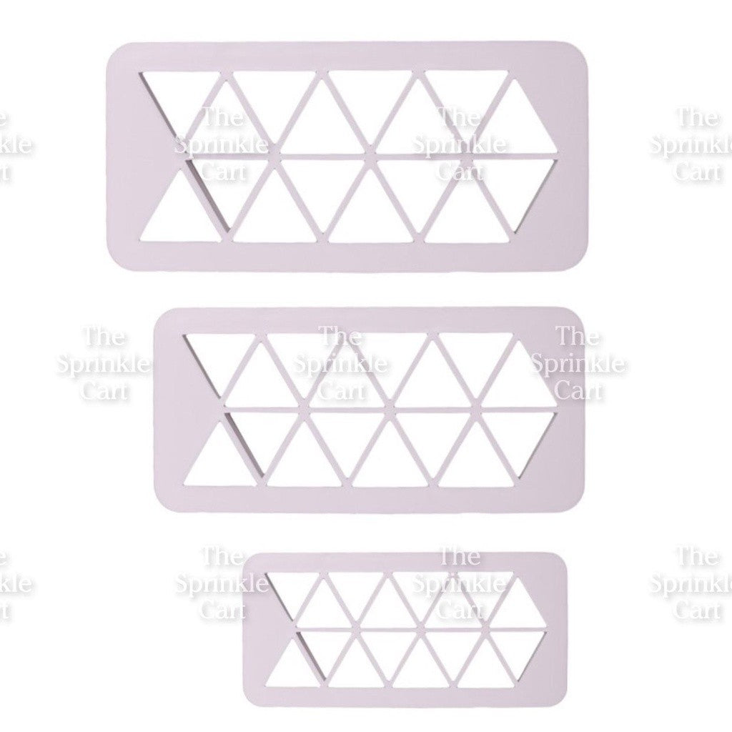 Geometric Grid Fondant Cookie Cutter Molder Hexagon Round Square Triangle for Baking Use TSC