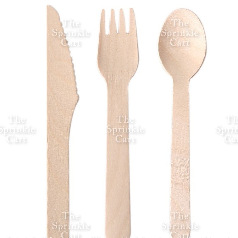 Wooden and Plastic Disposable Food Utensil Spoon Fork Knife Picks Barbeque Stick for Party Use TSC