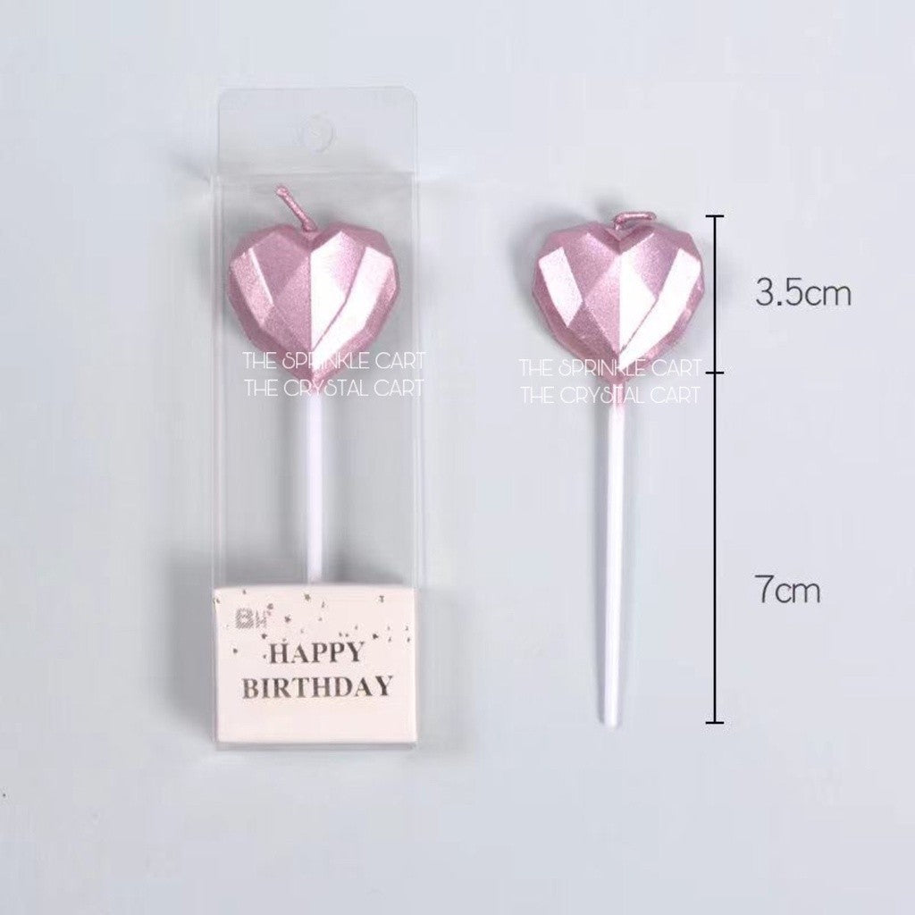 Metallic Color Candle Heart Star Shape for Birthday Party Supplies TSC