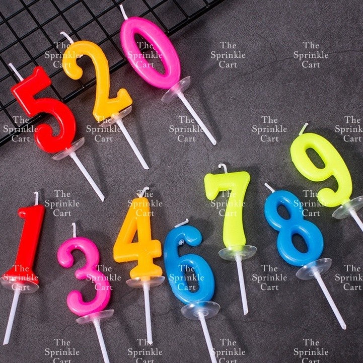 1pc RANDOM COLOR Number Candle for Birthday Cake Party Supplies TSC