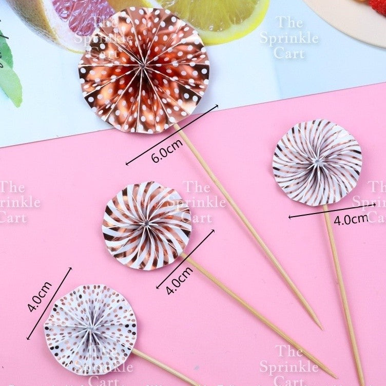 Leaf Round Paper Fan Butterfly Lady Girl Star Cake Topper Decoration TSC
