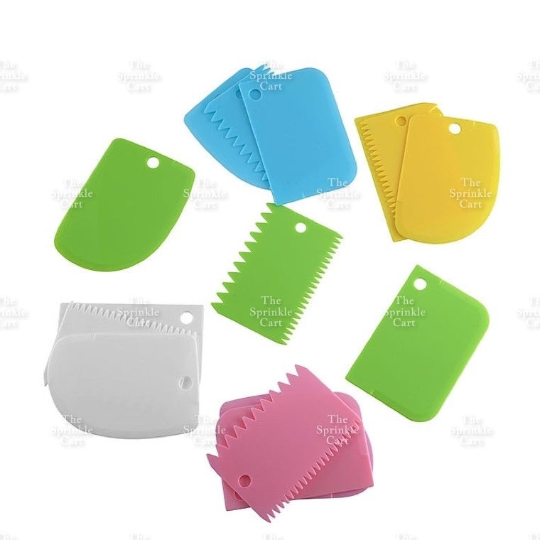 3pcs Plastic Scraper Cake Smoother Dough Cutter Baking Tool TSC