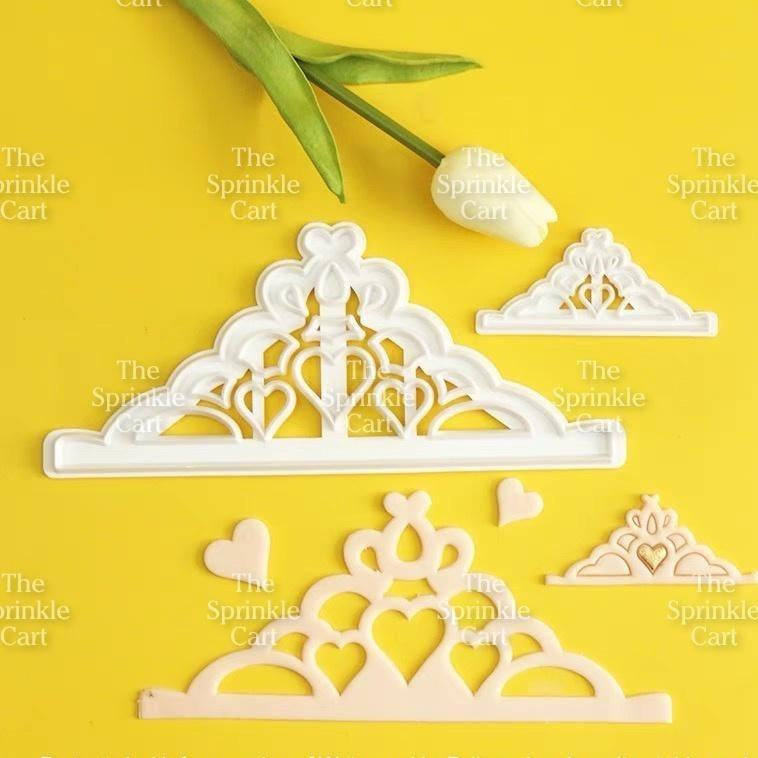 2pcs Set Crown Fondant Cookie Cutter Molder for Cake Decoration Use TSC