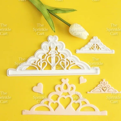 2pcs Set Crown Fondant Cookie Cutter Molder for Cake Decoration Use TSC