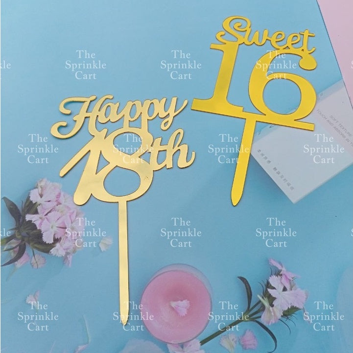 Acrylic Cake Topper Cross Sweet 16 Happy 18th Happy Wedding Happy Anniversary Mr Mrs Topper for Cake