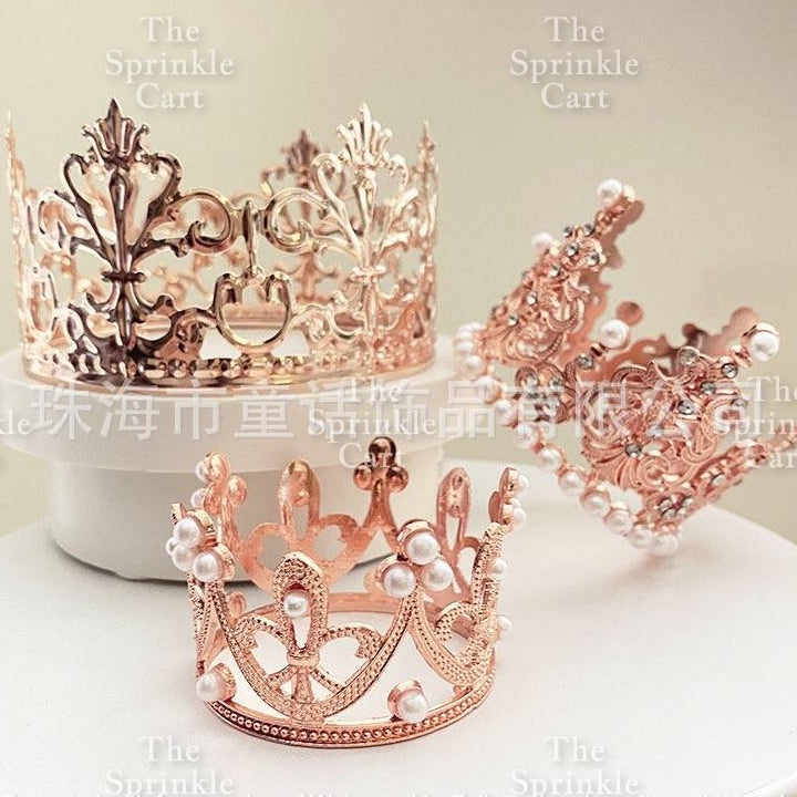 Crown Cake Topper Princess Birthday Celebration Queen Gold Silver