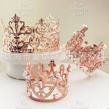 Crown Cake Topper Princess Birthday Celebration Queen Gold Silver