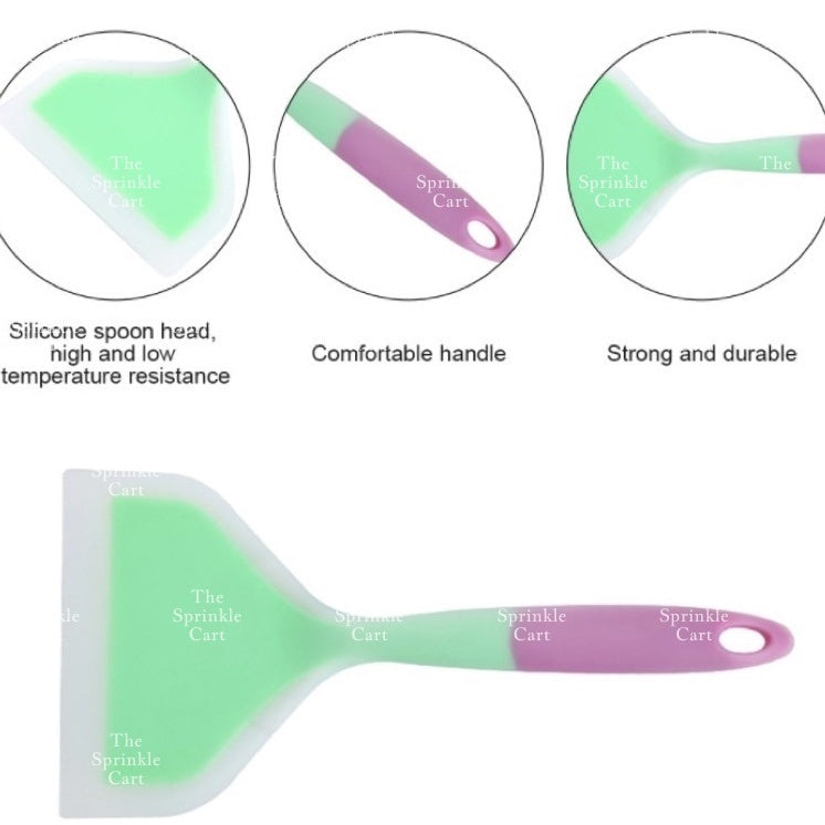 Wide Silicone Spatula Heat Resistant Flat Non-stick Silicone Spatula Baking Cooking