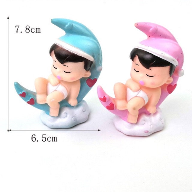 Angel Cake Topper Happy Christening Baptism Moon Baby Wings Cake Topper Decoration Baby Theme