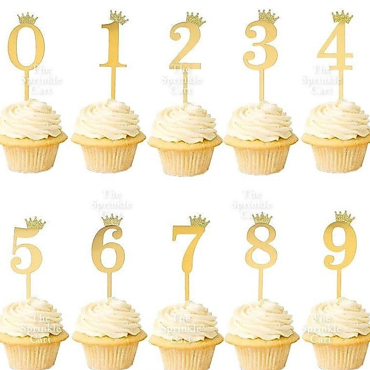 0-9 Set Number Candle and Acrylic Number Topper for Birthday Anniversary Cake Decoration