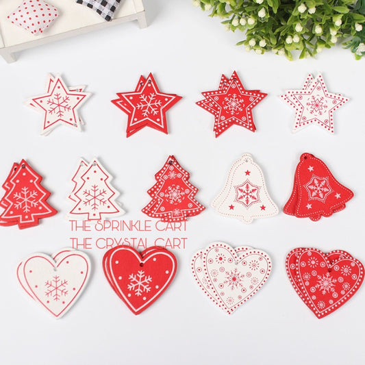 5pcs Wooden Christmas Hanging Ornament for Christmas Tree Decoration TSC