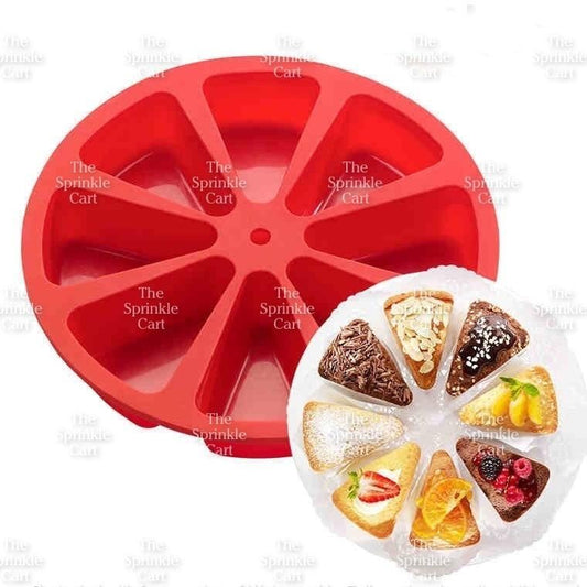 8-hole Triangle Sliced Cake Silicone Molder Portioned Dough Baking TSC