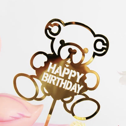 Acrylic Glitter Paper Happy Birthday Mr & Mrs Girl Boy Cake Topper Party Supplies