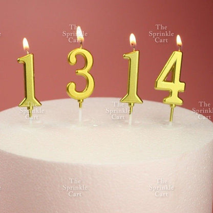 Number Candle for Birthday Cake Party Supplies Gold and Silver TSC