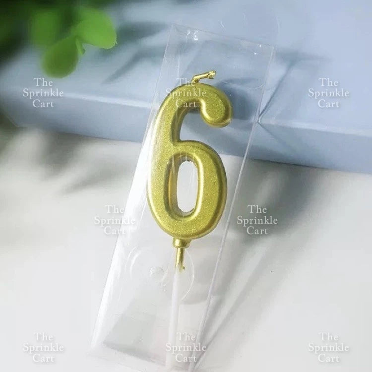Number Candle for Birthday Cake Decor Party Supplies Gold 0-9