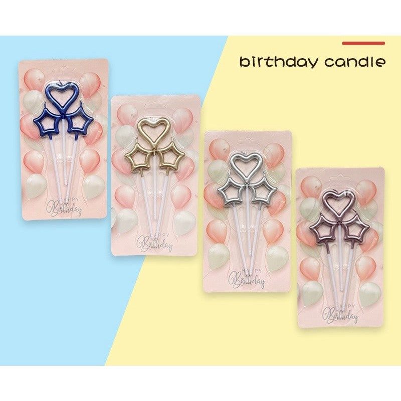 Heart Star Candle for Birthday Cake Party Supplies TSC