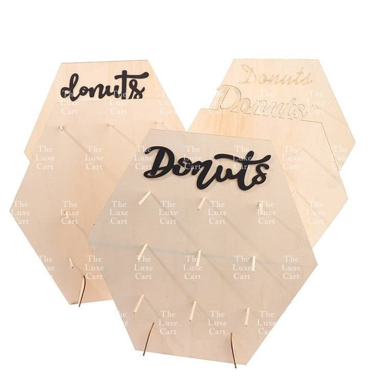 Wall Display Wooden Donuts Stand Holder Donut Sweets Doughnut Rack for Party Birthday Wedding