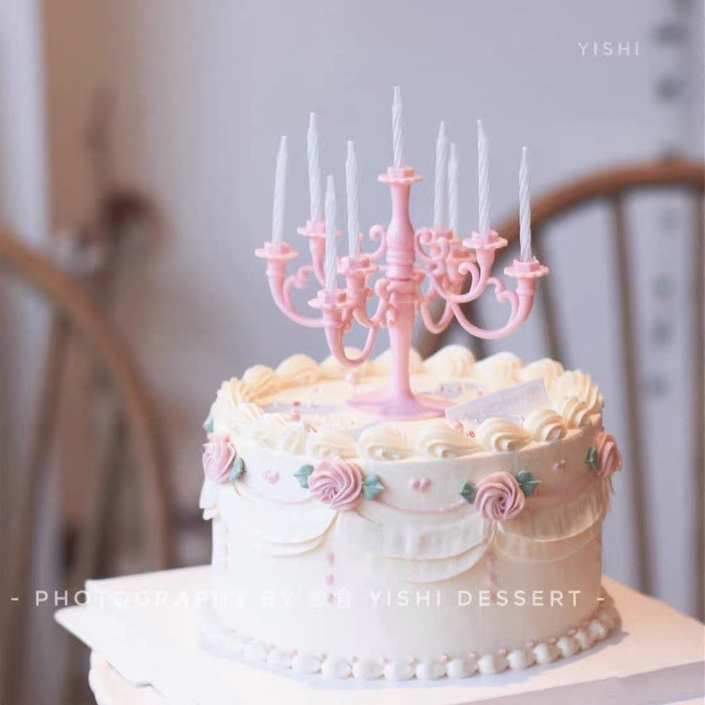 Chandelier Candelabra Cake Topper with Candles TSC