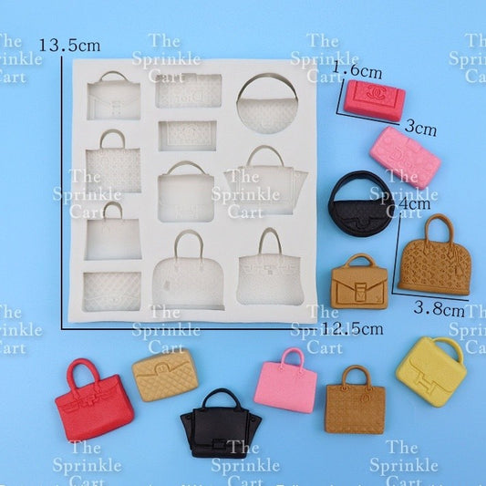 Fashion Women Handbags Silicone Molder for Cake Decoration and DIY Craft TSC