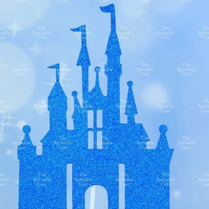 Glitter &Printed Paper Birthday Love Castle Cake Topper Decoration TSC