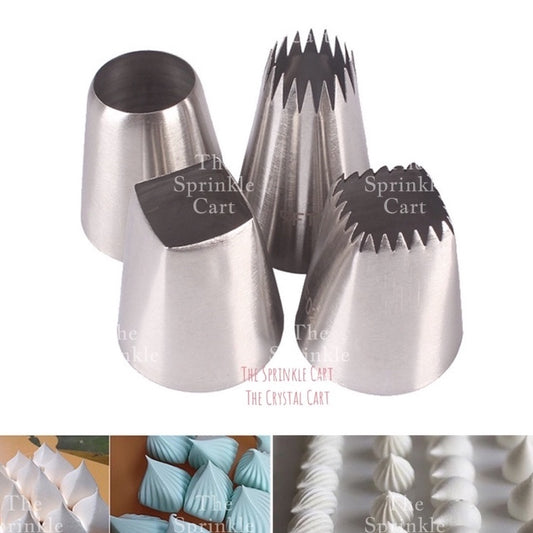 4pcs Set Round Square Nozzle Tip Set for Cake Icing Decoration TSC