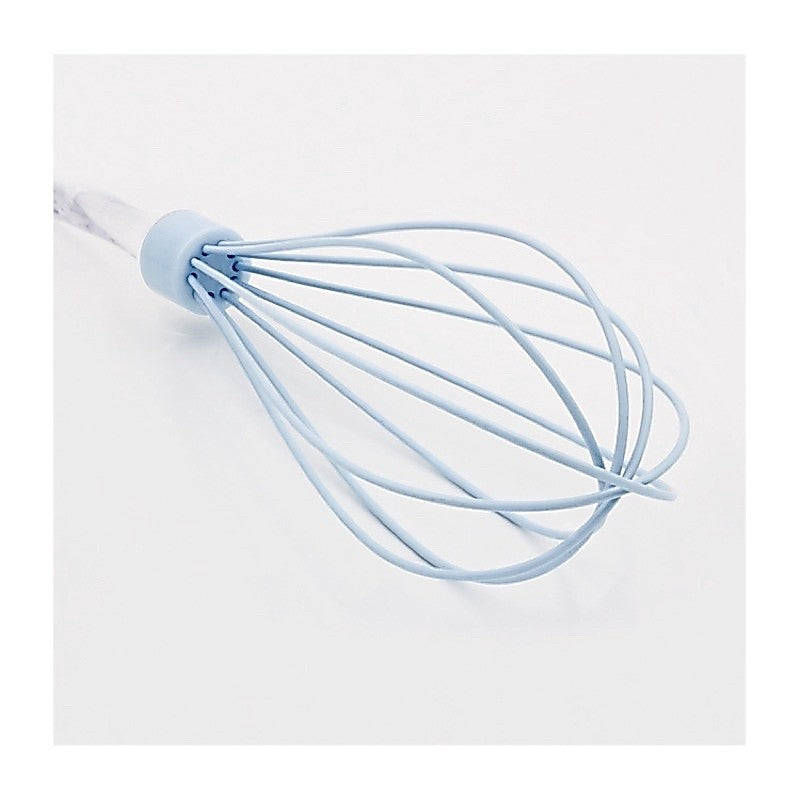 Pastel Color Silicone Whisk Egg Beater 10” Clear Handle Stirring Mixer Kitchen Gadget Baking
