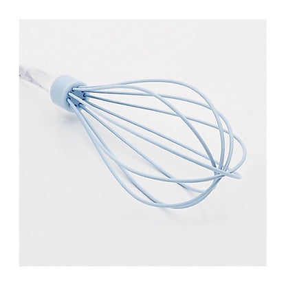 Pastel Color Silicone Whisk Egg Beater 10” Clear Handle Stirring Mixer Kitchen Gadget Baking