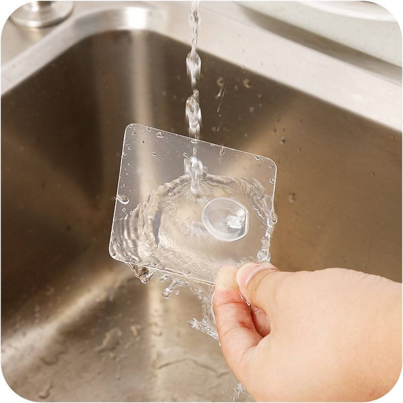 Self Adhesive Transparent Plastic Wall Hook Nail-Free Non-trace TSC