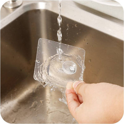 Self Adhesive Transparent Plastic Wall Hook Nail-Free Non-trace TSC