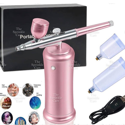 High Quality Portable Automatic Airbrush Spray Gun Compressor Kit Rechargeable for Cake Decoration and Nail Art TSC