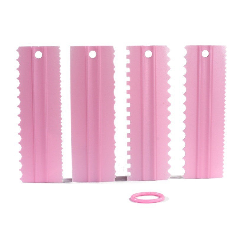 4pcs Cake Decorating Comb Smoother Scraper for Icing
