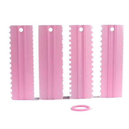 4pcs Cake Decorating Comb Smoother Scraper for Icing