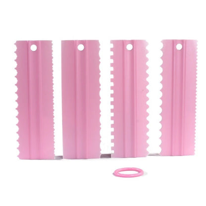 4pcs Cake Decorating Comb Smoother Scraper for Icing