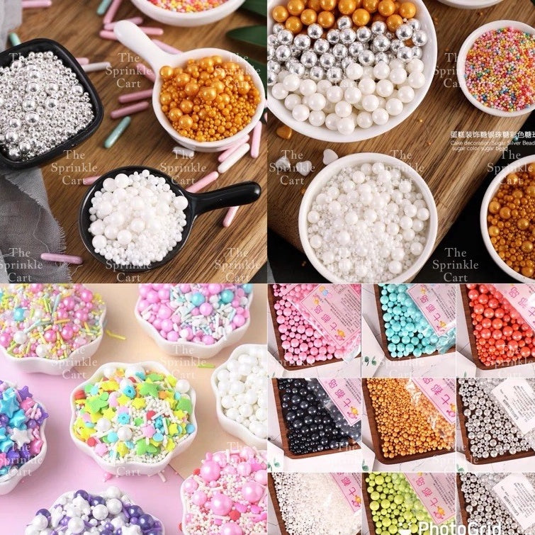 Edible Sprinkles Dragees Pearl Cake Decoration Sprinkle 50grams Confetti