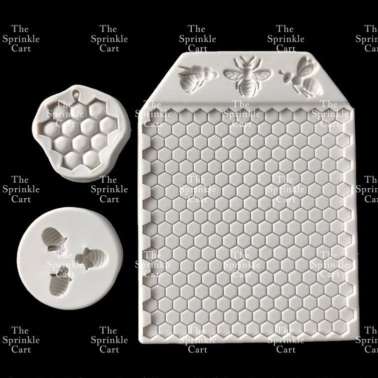Honeycomb and Bee Theme Silicone Molder for Cake Decoration TSC