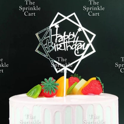 Acrylic Glitter Paper Happy Birthday Mr & Mrs Girl Boy Cake Topper Party Supplies