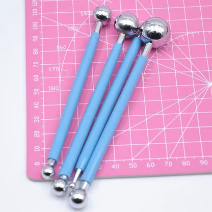 4pcs Stainless Steel Ball Dotting Modelling Tool for Fondant and DIY Craft Use TSC
