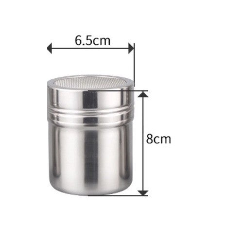Stainless Steel Chocolate Shaker with Lid Confectionery Sugar Cocoa Sifter Strainer for Coffee and Cake Decoration TSC