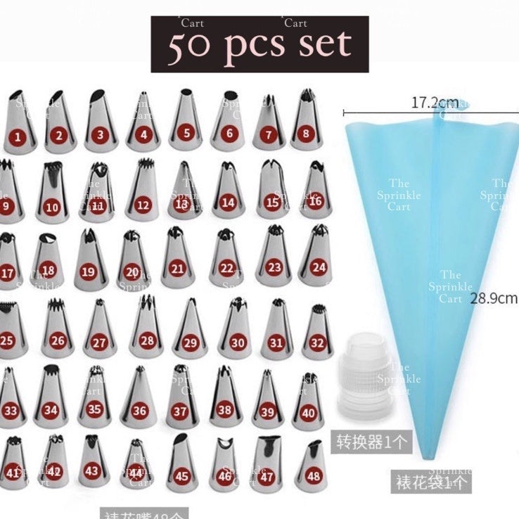 Nozzle Set with Piping Bag for Icing Cake Decoration TSC