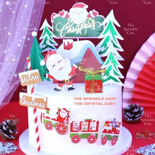 Christmas Pasko Theme Thick Paper Topper for Cake Decoration TSC