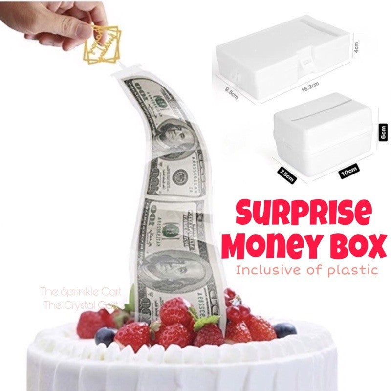 Surprise Money Pulling Box with Plastic for Cake and DIY Gift Birthday Christmas and Other Occasions TSC